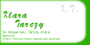 klara tarczy business card